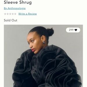 Anthropologie Black Ruffled Shrug